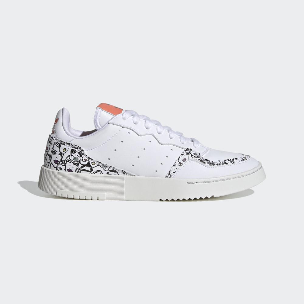 Adidas Women's Supercourt Originals Shoes White/Black/Coral Ireland EH1019